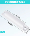Two Pack 3.5 Inch Cabinet Handles With Screws Finger Pulls Edge Pulls, product dimensions 9cm x 2cm, white flat design.