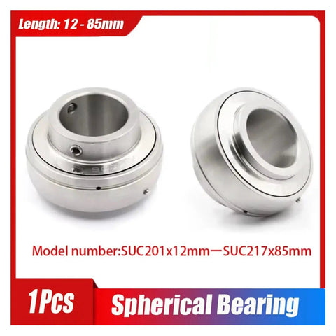 Premium Stainless Steel Spherical Bearing Built Tough With A Tight Grip Set Screw Lock For Effortless Drop In Mounting And Smooth Rolling Performance On Light Industrial Machinery Projects - 12-85mm sizes