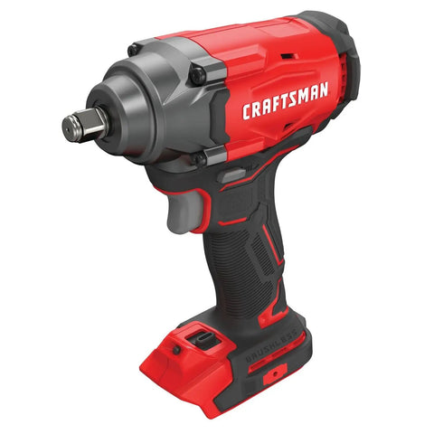 V20 Cordless Half Inch Impact Wrench Bare Tool Only With Brushless Motor Delivers Up To 275 Ft Lbs Torque, red and black design