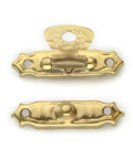 Heavy Duty Metal Jewelry Box Latch Clasp With Retro Floral Duckbilled Toggle Hasps Perfect For Wooden Cabinet Furniture Repair Restoration And Upgrades That Stick Tight And Look Super Cool. brass floral latch clasp with screws, front view