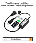 Power plug and dimmer recommended for 24 Pack LED S14 Replacement Bulbs For Outdoor String Lights Waterproof Shatterproof 1W E26 Medium Base