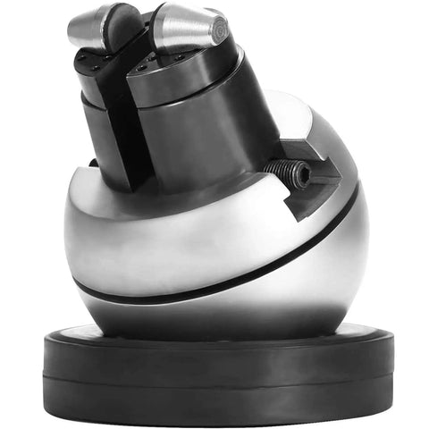 Badass 5 Inch Ball Vise With 360 Degree Swivel Head and 34 Piece Jewelry Setting Attachments in stainless steel.