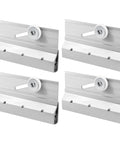 Four Pack Frameless Shower Door Roller Top Bracket Assembly Three Quarter Inch Round Wheel With Ball Bearings Extruded Aluminum Chrome Finish Replacement Hardware Kit For Glass Sliding Doors