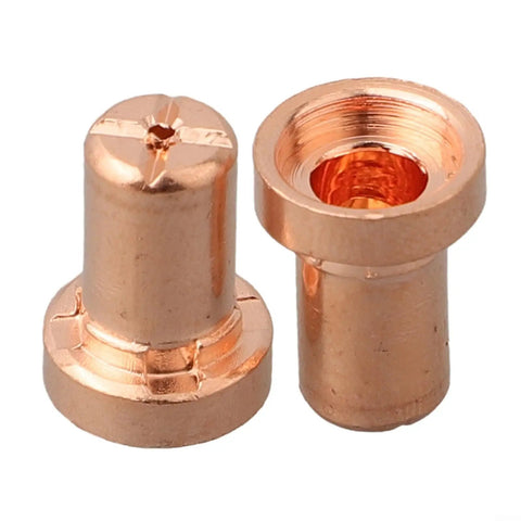60-Piece Plasma Cutter Consumables Kit Fits PT-31 CT312 Cut 50 50A includes pure copper nozzles for clean steel cutting.