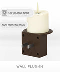 Bronze Plug In Flameless Night Light With Real Flame Effect Dusk To Dawn Sensor Indoor Wall LED Candle