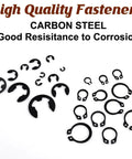 360 Pcs Carbon Steel E Clips And Snap Rings Kit Includes External Retaining Rings C Clips Circlips From 2mm To 12mm For 5mm 16mm