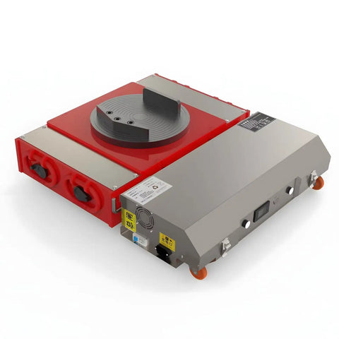 Heavy Duty Electric Cargo Trolley 360 Degree Rotary Machine Dolly for Moving Industrial Skates and Equipment With Customizable Options And Alarm Setup viewed from above showing control panel and rotating base.