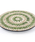 13.5 Inch Mother Of Pearl Lazy Susan Rotating Tray Handcrafted Turntable For Kitchen And Pantry Organization, top view