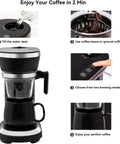 All In One Coffee Maker With Built In Grinder And Steam Pressure Technology For Bold Bean To Cup Drip steps to brew coffee.