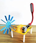 Hands On Micro Hydro Generator Kit For Beginners And Students Light Up An LED With A Water Turbine Model Science Project For Home Lab And DIY Renewable Energy Fun 5 Piece Kit, blue turbine and LED lamp