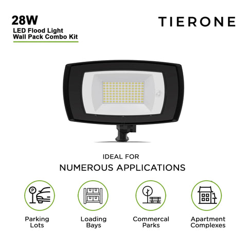28W LED Flood Light With Remote Control 5 CCT Tunable Outdoor Security Lighting For Gardens And Garages 3200 Lumens IP65 Waterproof