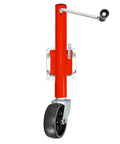 Torin 1000-lb trailer jack with wheel; red bolt-on tongue jack, 10-inch swivel wheel