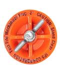 Top view of 2 Inch IPS Mechanical Test Plug With Screw And Zinc Nut ABS Plastic Toilet Drain Plug For Plumbing Testing