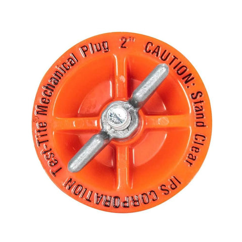 Top view of 2 Inch IPS Mechanical Test Plug With Screw And Zinc Nut ABS Plastic Toilet Drain Plug For Plumbing Testing