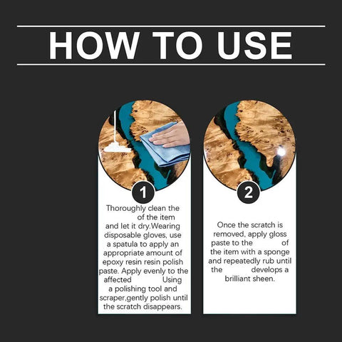 Complete Epoxy Resin Polishing Kit For A Mirror Finish Shine Premium Polishing Compound And Scraper instructions on usage