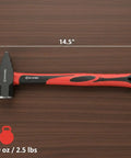40 Oz Blacksmith Hammer For Metalworking And Welding With Shock Absorbing Anti Slip Fiberglass Handle And Forged Steel Head