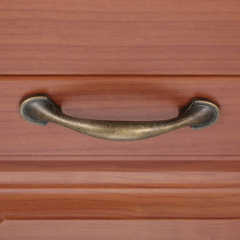 Antique Bronze Cabinet Pulls Set Of 4 Arch Style Kitchen Cabinet Handles Installed on Wooden Drawer