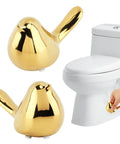 Two Piece Gold Ceramic Bird Toilet Bolt Covers Snazz Up Your Bathroom By Hiding Ugly Base Bolts With Cute Screw Caps That Bring Fresh Decor Vibes And Make Easy Installation A Breeze For Any Home Setup.