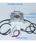 Pro Grade IP67 Waterproof 72V Battery Charger 30A 20S with cooling fan, portable handle, input and output plugs.