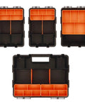 Beefy Heavy Duty Portable Tool Chest With Sealed Compartments, Ergonomic Handles, adjustable dividers and modular layout