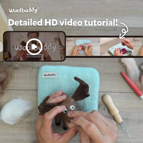 Hands crafting in Owl Needle Felting Kit For Beginners With Wool Roving Needles And Step By Step Photo Guide To Create Adorable Owls