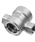Half Inch Npt Female Flow Indicator With Window Sight Glass And Impeller for Water Pipes, 304 Stainless Steel, side view