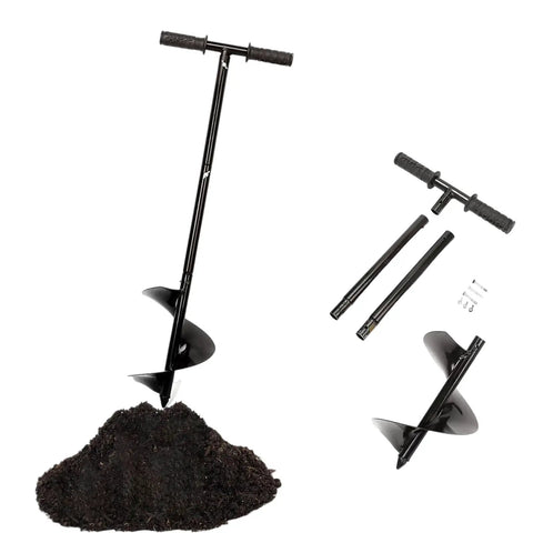 Easy To Use Outdoor Compost Aerator Tool For Manual Turning And Stirring Rotating Aerator with steel spiral.