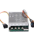 DC Motor Speed Controller With Digital Display And Reversible Drive For Industrial Automation And DIY Projects, 10V To 55V Input, 60A Capacity, Clear Speed Readout, Easy Direction Change, Rugged Circuit Board with knob and wired terminals