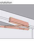 Diagram of reverse installation for Concealed Door Closer Up To 220 Lbs For Heavy Doors Built Tough Non Handed With Dual Speed Control