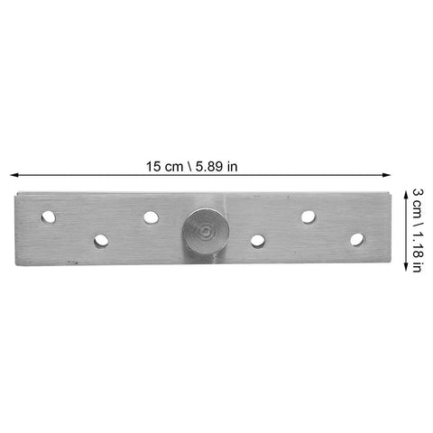 4-Pack Stainless Steel Hidden Door Hinges For Wooden Doors With Rotatable Pivot And Vertical Connecting Function shown with dimensions.