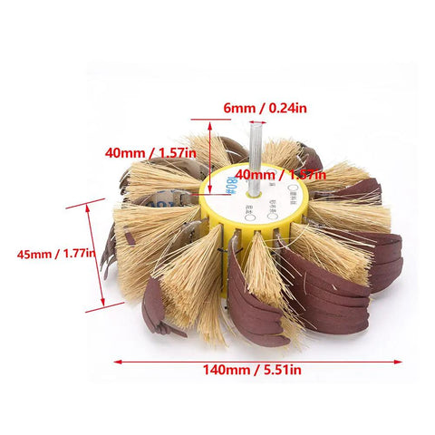 Heavy Duty Sisal Buffing Wheel With 6Mm Shank for metal polishing, 140mm diameter, designed for effective deburring tasks.