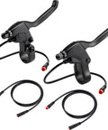 Dual Action Ebike Brake Levers With 2 Pin Connector And 2 Wires For Left And Right On Electric Bicycles And E Bike Scooters, 1 Pair