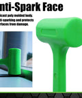 Three Piece Deadblow Multi Purpose Hammer Set For Metalworking And Woodworking Including anti-spark bright green head detail