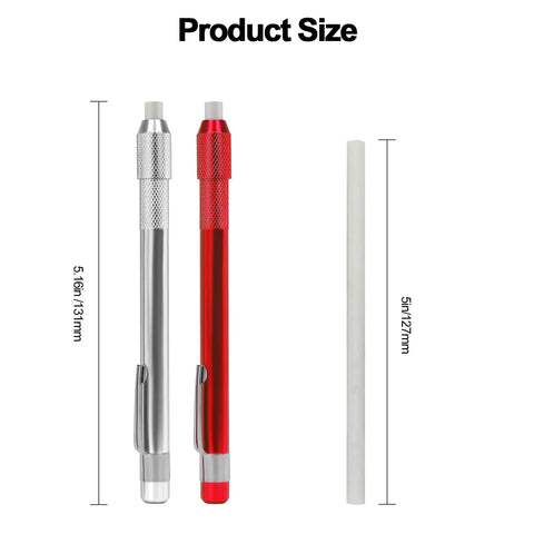 Round Soapstone Holder Kit With Refills, 2 Holders And 14 Refills For Welding, showing 5.16in and 5in size comparison