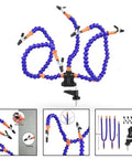 Adjustable Soldering Helping Hands Tool With 360 Degree Rotating Clips Bendable Metal Arms For Heat Resistant Clips