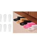 Set of 6 Thermoplastic Rubber Door Stopper Wedges For Anti Slip Protection And Finger Pinch Prevention in various colors on floor
