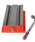 Badass Heavy Duty Manual Magnetic Vise With Rock Solid Insane Holding Power Perfect For Cnc Milling Workbench Mounts and Professional Metal Fabrication Diy Projects with steel base and wrench.