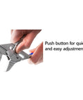 Adjustable Pliers Wrench With Smooth Parallel Jaws And SAE And Metric Scales, Ultra Thin Profile For Tight Spots, in use