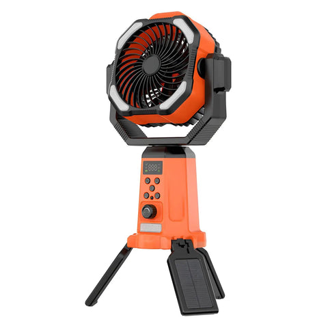 Portable Camping Fan With Built In Power Supply Three Speed Settings Lightweight ABS Plastic Body Anti Slip Base
