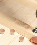 Drill and Khaki Wood Cabinet Hole Plugs 50 Pack Reusable Design Easy Replacement for DIY Projects on wooden surface
