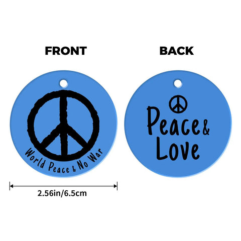World Peace Reflective Gear For Nighttime Safety You Can Toss On Backpacks Bicycles Pet Ropes Clothes And Keychains Blue Double Sided Brightness Waterproof Lightweight 2.56 Inch Disc front and back view