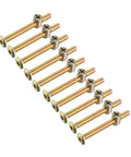 Straight Up Reliable M6 X 60mm Barrel Nuts Dowel Fixing Screws Bolts Zinc Plated Carbon Steel furniture connector screws in a row.