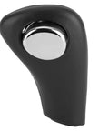 Upgrade Your Ride With A Durable Shift Button Knob Handle And Side Plate Repair Kit That Fits 2003-2006 Models For Easy Gear Shifting And Long Lasting Performance Without Any Fuss. black plastic shift button knob handle with chrome side plate, close-up