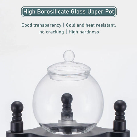 Craft Your Perfect Chilled Cup With This Sleek Glass Cold Brew Drip Tower Featuring Precision Flow Valves And A Solid Wood Base. Borosilicate glass upper pot.