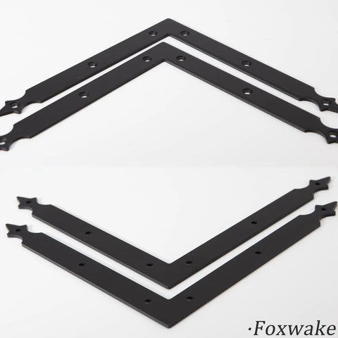 Barn Door Corner Bracket Set 7 Point 7 Inch Matte Black Rustic L Brackets For Sliding Doors Garage Farmhouse Decor Mirror Frames Garden Gates 4 Pack With Screws Heavy Duty Built To Last