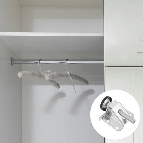 Heavy Duty Adjustable Leveling Feet 8 Pack For Cabinets And Shelves Beefy Steel Furniture Leg Risers With Anti Slip Pads Precise Leveling Durable Construction Easy Assembly For Workbenches And Storage Cabinets installed on wardrobe rail