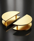 Half Round Pull Handle Double Sided Heavy Duty Aluminum Push Pull Handle Commercial Grade Glass Door Handle Barn Door Handle For Wooden Doors Gold Diameter 7.9 Inches Ideal For Commercial And Residential Use With Easy Mounting And Smooth Operation