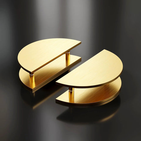 Half Round Pull Handle Double Sided Heavy Duty Aluminum Push Pull Handle Commercial Grade Glass Door Handle Barn Door Handle For Wooden Doors Gold Diameter 7.9 Inches Ideal For Commercial And Residential Use With Easy Mounting And Smooth Operation