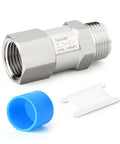TAISHER 316L stainless steel 1/4 in NPT check valve with blue cap and white installation clips, three-piece set