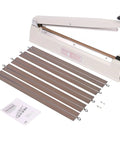 16 Inch Heavy Duty Manual Impulse Sealer with Extended 3mm Seal Strip for Plastic and Shrink Bags, showing unit with accessories